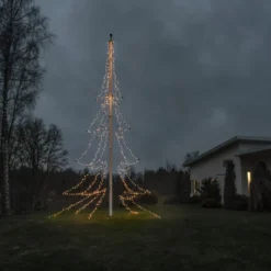 Konstsmide lyskæde til flagstang, 680 ravfarvede lys, 9 meter