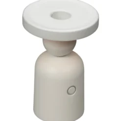 Konstsmide Nantes genopladelig bordlampe med lysestage holder, hvid