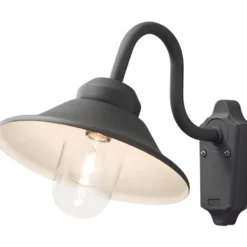 Konstsmide Vega udendørs væglampe, sort