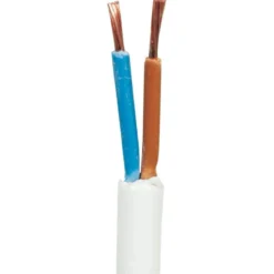 Lampeledning, rund, hvid, metervare