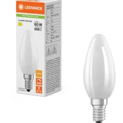 Ledvance Classic E14 kertepære, 2700K, 5,9W