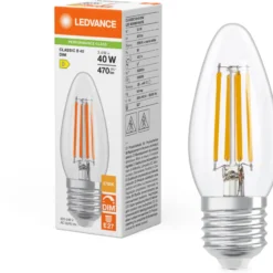Ledvance Classic E27 kertepære, 2700K, 3,4W