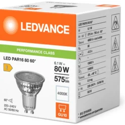Ledvance Classic GU10 spotpære, 4000K, 6,1W