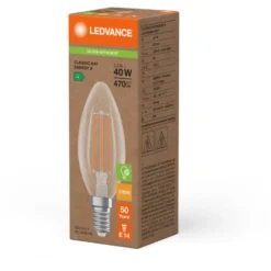 Ledvance E14 kertepære, 2700K, 2,2W
