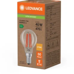 Ledvance E14 kronepære, 2700K, 2,2W