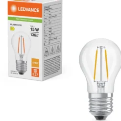 Ledvance E27 kronepære, 2700K, 1W