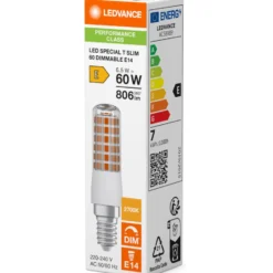 Ledvance E14 rørpære, 2700K, 7W