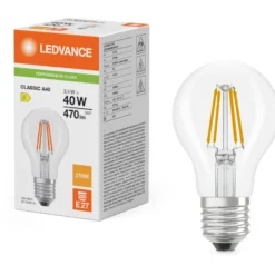Ledvance E27 standardpære, 2700K, 3,4W