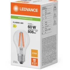 Ledvance E27 standardpære, 2700K, 5,9W