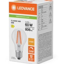 Ledvance E27 standardpære, 2700K, 5,9W