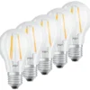 Ledvance E27 standardpære, 2700K, 7W, 5-pak