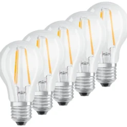 Ledvance E27 standardpære, 2700K, 7W, 5-pak