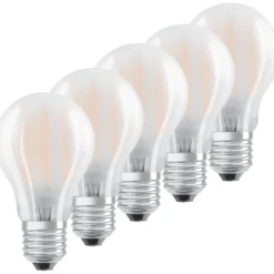 Ledvance E27 standardpære, 2700K, 7W, 5-pak