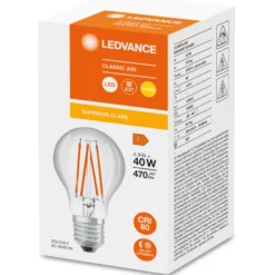 Ledvance E27 standardpære med skumringssensor, 2700K, 4,9W