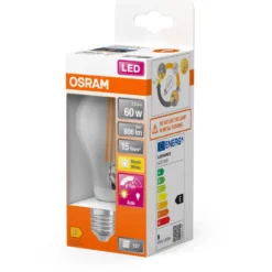 Ledvance E27 standardpære, sensor, 2700K, 7,3W