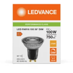 Ledvance GU10 spotpære, 2700K, 8W