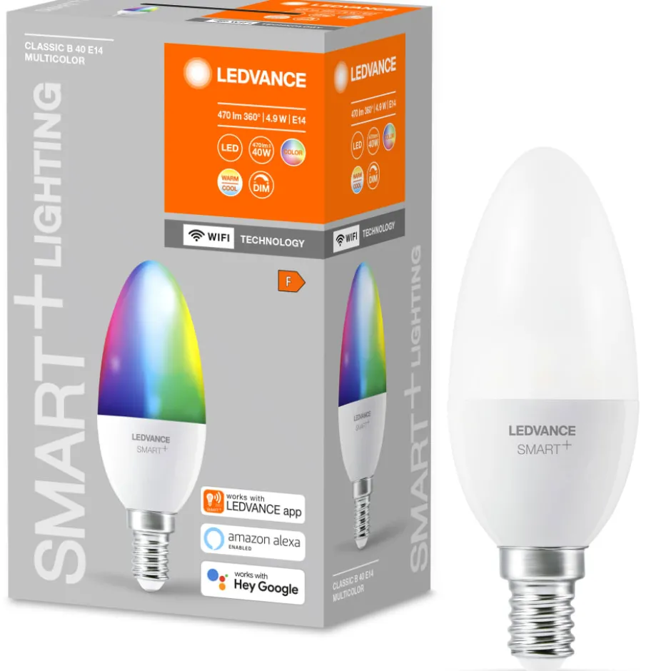 Ledvance Smart+ Wifi E14 kertepære, 2700K-6500K, 4,9W