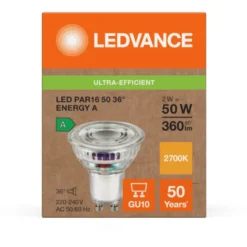 Ledvance Ultra Efficient GU10 spotpære, 3000K, 2W