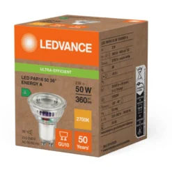 Ledvance Ultra Efficient GU10 spotpære, 3000K, 2W