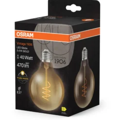 Ledvance Vintage 1906 E27 globepære, 2700K, 3,4W