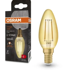 Ledvance Vintage 1906 E14 kertepære, 2400K, 1,5W