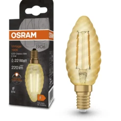 Ledvance Vintage 1906 E14 kertepære, 2400K, 2,5W
