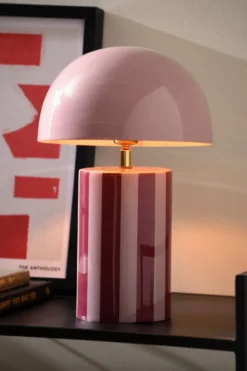 Leitmotiv Rayado bordlampe, stribet lilla