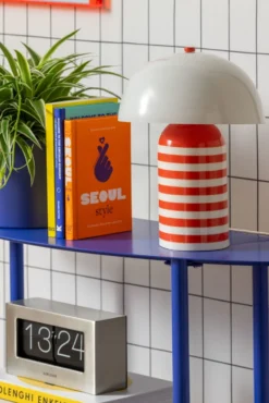 Leitmotiv Rayado Retro bordlampe, stribet orange