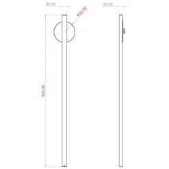 Lightswing Single ophængssystem, 90 cm, hvid