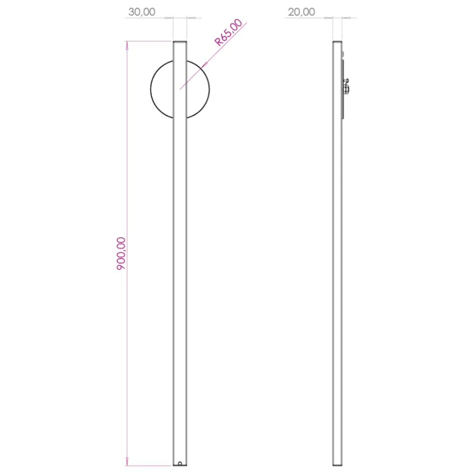 Lightswing Single ophængssystem, 90 cm, hvid
