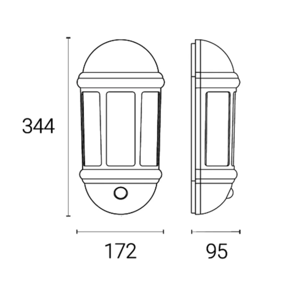 4lite Lantern Half udendørs væglampe med sensor