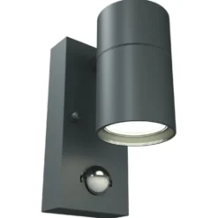 4lite Marinus Sleek udendørs væglampe med sensor, antracit