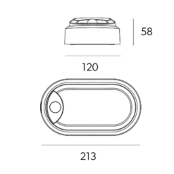 4lite Pylus Oval udendørs væglampe med sensor, hvid