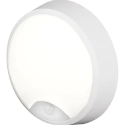 4lite Pylus Round udendørs væglampe med sensor, hvid