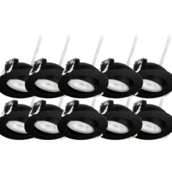 4lite Vinovia indbygningsspots, 10-pak, sort