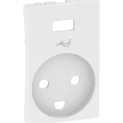 LK Fuga afdækning for stikkontakt med USB med jord, hvid