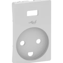 LK Fuga afdækning for stikkontakt med USB med jord, hvid