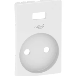 LK Fuga afdækning for stikkontakt med USB uden jord, 1,5 modul, hvid
