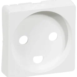 LK Fuga afdækning for stikkontakt med jord med krave (gammel type), 1 modul, hvid