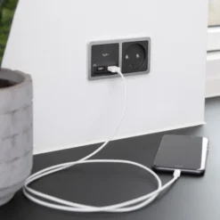 LK Fuga afdækning for 2 x USB-lader, 1 modul, koksgrå