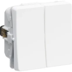 LK Fuga dobbelt korrespondance afbryder, 1 modul, hvid
