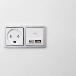 LK Fuga Slim designramme, 2x1 modul, stålmetallic