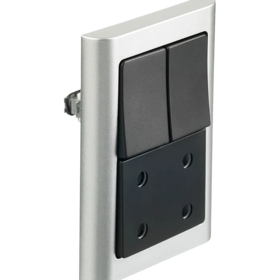 LK Fuga Softline 63 ramme, 1,5 modul, metallic