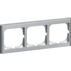 LK Fuga Softline 63 ramme, 3 modul, vandret, metallic