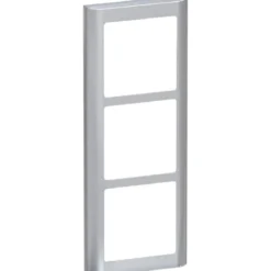 LK Fuga Soft 63 ramme, 3 modul, lodret, metallic