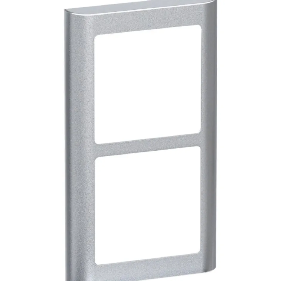 LK Fuga Soft 63 ramme, 2x1 modul, lodret, metallic
