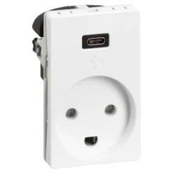LK Fuga stikkontakt med USB-C, hvid