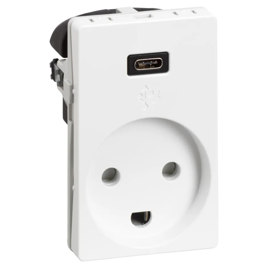 LK Fuga stikkontakt med USB-C, hvid