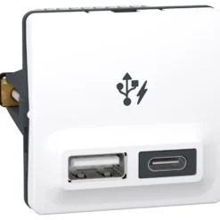 LK Fuga USB-lader A+C, 1 modul, hvid