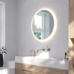 Loevschall Johannesburg RGB spejl med lys, dæmpbar, touch, Ø100 cm